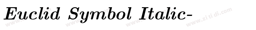 Euclid Symbol Italic字体转换